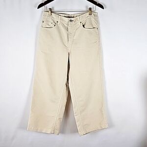 Levi's 577 Cream Wide Leg Cropped Pants Size 8